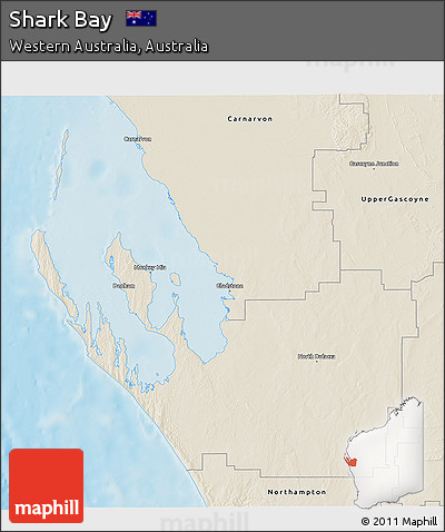 Shaded Relief 3D Map of Shark Bay