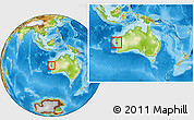 Physical Location Map of Shark Bay, within the entire country