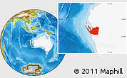 Physical Location Map of Shark Bay, highlighted country