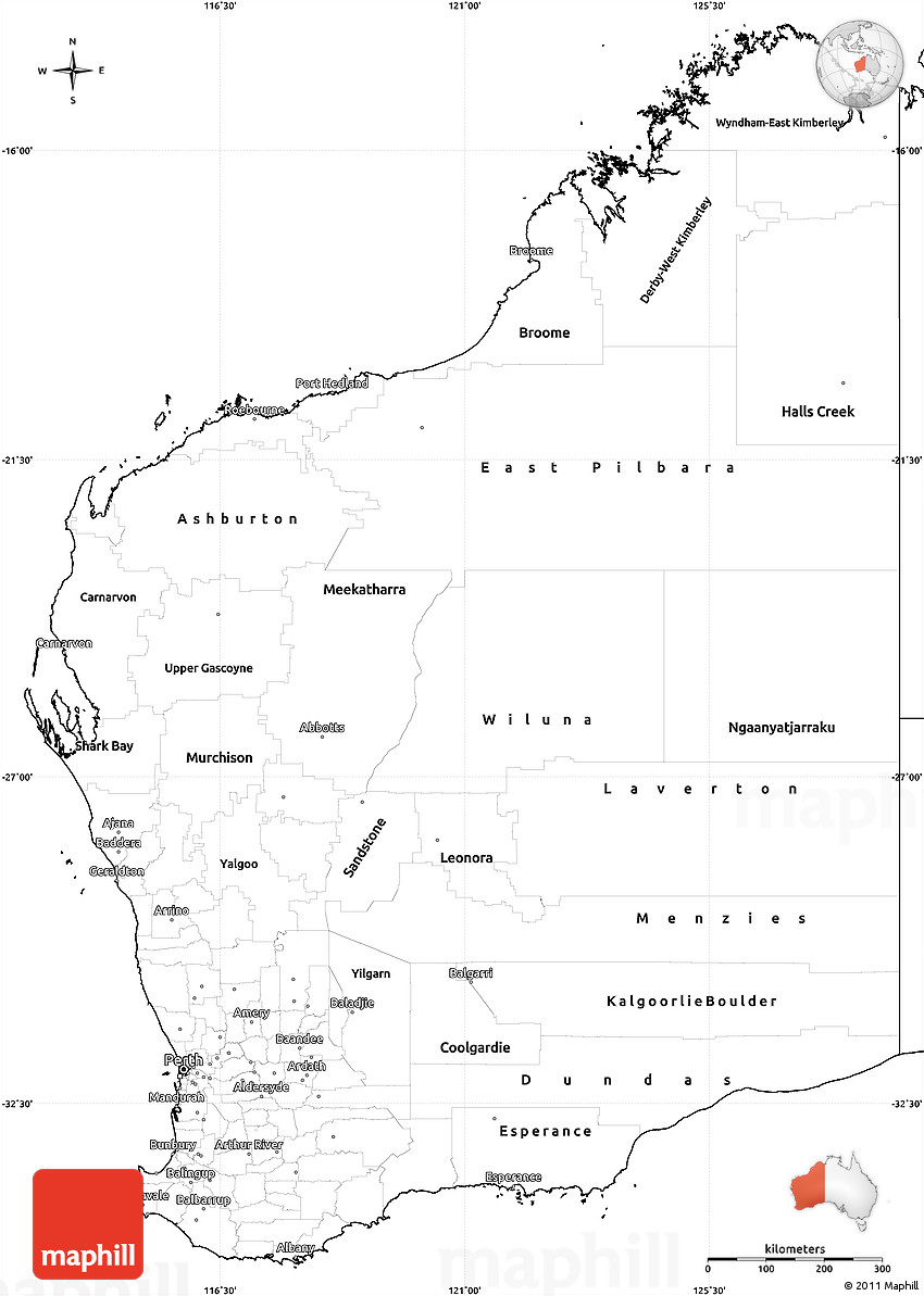 Printable Map Of Western Australia Blank Simple Map Of Western Australia