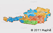 Political 3D Map of Austria, cropped outside