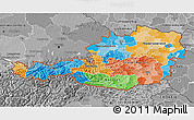 Political 3D Map of Austria, desaturated