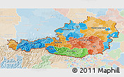 Political 3D Map of Austria, lighten