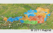 Political 3D Map of Austria, satellite outside