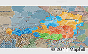 Political 3D Map of Austria, semi-desaturated