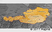 Political Shades 3D Map of Austria, darken, desaturated