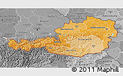 Political Shades 3D Map of Austria, desaturated