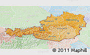 Political Shades 3D Map of Austria, lighten