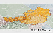 Political Shades 3D Map of Austria, lighten, semi-desaturated