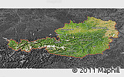 Satellite 3D Map of Austria, darken, desaturated