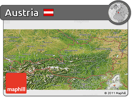 Satellite 3D Map of Austria