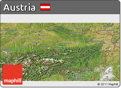 Satellite 3D Map of Austria