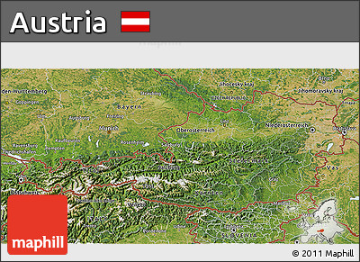 Satellite 3D Map of Austria