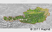 Satellite 3D Map of Austria, lighten, desaturated