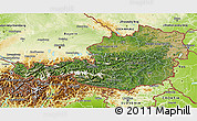 Satellite 3D Map of Austria, physical outside