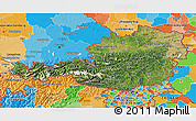 Satellite 3D Map of Austria, political outside