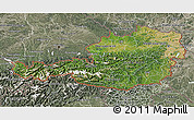 Satellite 3D Map of Austria, semi-desaturated