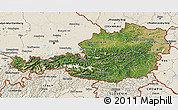 Satellite 3D Map of Austria, shaded relief outside