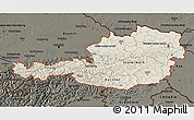 Shaded Relief 3D Map of Austria, darken
