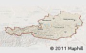 Shaded Relief 3D Map of Austria, lighten