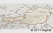 Shaded Relief 3D Map of Austria, semi-desaturated