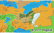 Satellite 3D Map of Eisenstadt Umgebung, political outside