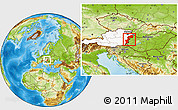 Physical Location Map of Burgenland, highlighted country