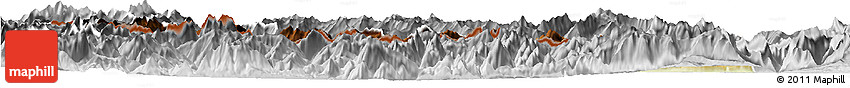 Physical Horizon Map of Hermagor, lighten, desaturated