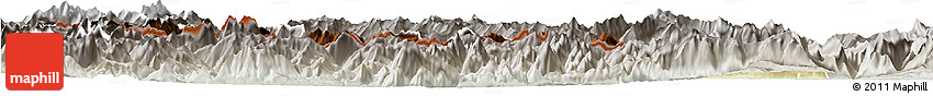 Physical Horizon Map of Hermagor, lighten, semi-desaturated