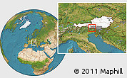 Satellite Location Map of Hermagor, highlighted country, highlighted parent region