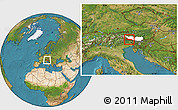 Satellite Location Map of Hermagor, highlighted parent region