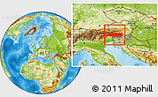 Physical Location Map of Kärnten