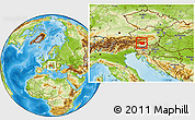 Physical Location Map of Sankt Veit an der Glan