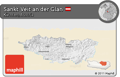 Classic Style Panoramic Map of Sankt Veit An Der Glan, single color outside