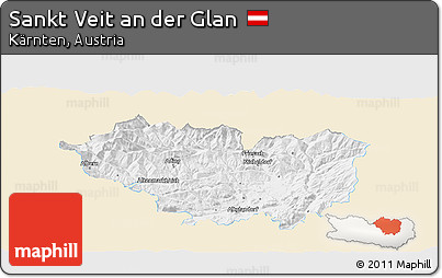 Classic Style Panoramic Map of Sankt Veit An Der Glan, single color outside