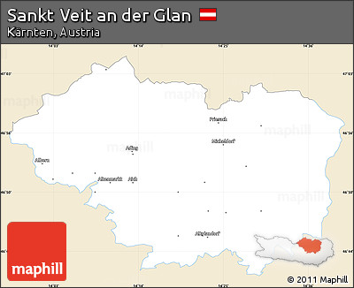 Classic Style Simple Map of Sankt Veit An Der Glan, single color outside