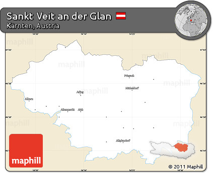 Classic Style Simple Map of Sankt Veit An Der Glan, single color outside