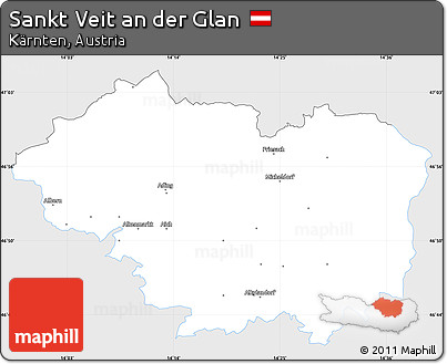 Silver Style Simple Map of Sankt Veit An Der Glan, single color outside