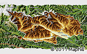 Physical 3D Map of Spittal an der Drau, satellite outside
