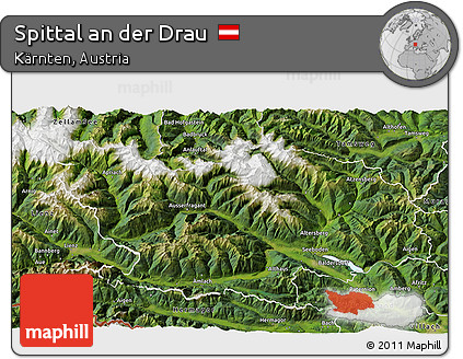Satellite 3D Map of Spittal An Der Drau