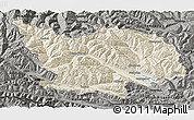 Shaded Relief 3D Map of Spittal an der Drau, darken, semi-desaturated