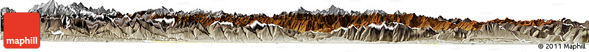 Physical Horizon Map of Spittal An Der Drau, semi-desaturated