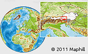 Physical Location Map of Spittal an der Drau, highlighted country, highlighted parent region