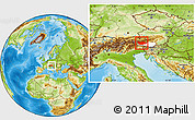 Physical Location Map of Spittal an der Drau, highlighted parent region