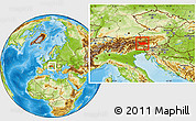 Physical Location Map of Spittal an der Drau
