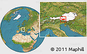 Satellite Location Map of Spittal an der Drau, highlighted country