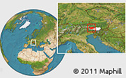 Satellite Location Map of Spittal an der Drau, highlighted parent region