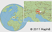 Savanna Style Location Map of Spittal an der Drau, highlighted parent region