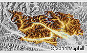 Physical Map of Spittal an der Drau, lighten, desaturated