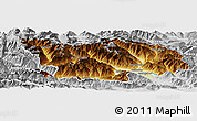 Physical Panoramic Map of Spittal an der Drau, lighten, desaturated
